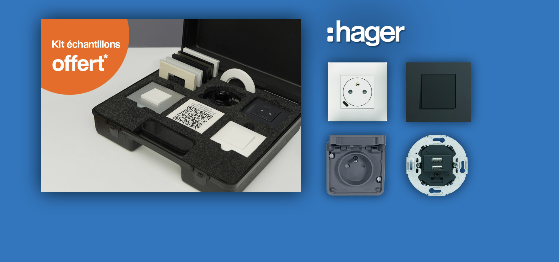 Découvrez les gammes d&rsquo;appareillage mural Hager et recevez un kit d’échantillons offert